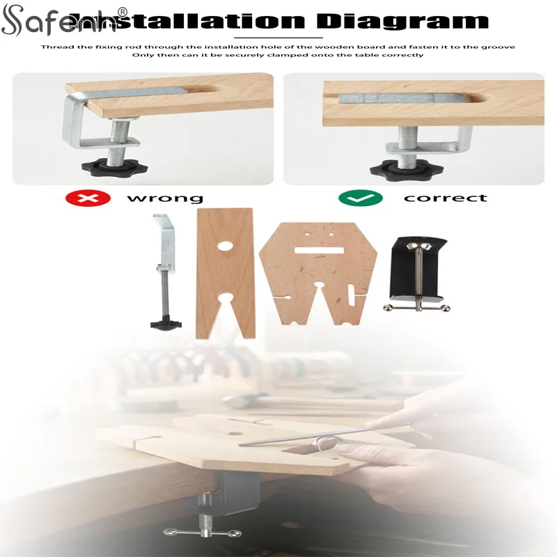 1Set Wood  Bench Pin Clamp V-Slot Bench Vise Fixing Clip For Workbench Wooden Workholding Devices Adjustable Jewelry Clamp Tool