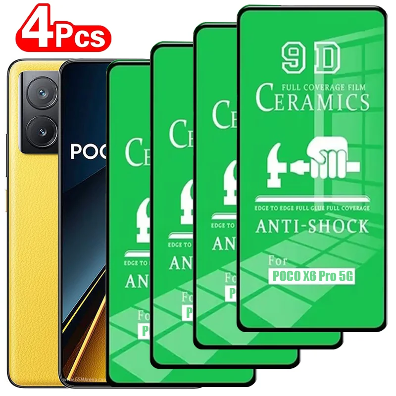 4PCS Screen Protector For Poco X6 X5 Pro X4 GT X3 NFC HD Soft Ceramic Film For POCO F6 F5 F4 GT F3 M6 M5S M4 M3 Pro C65 C40 Film