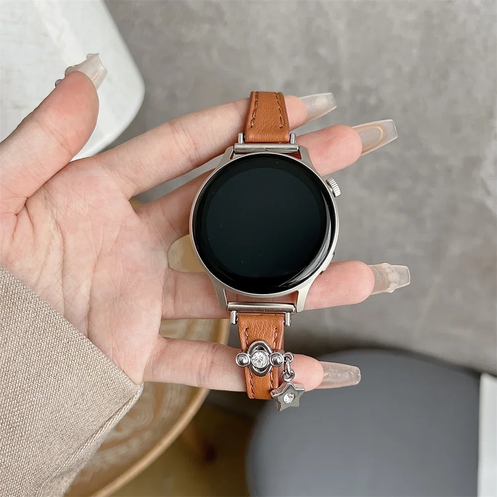 Slim Leather Band for Samsung Galaxy Watch6/Classic3 4 5Pro 40/41/42  Active Strap for Amazfit Bip Huawei GT2/3 43/44/45/46/47mm