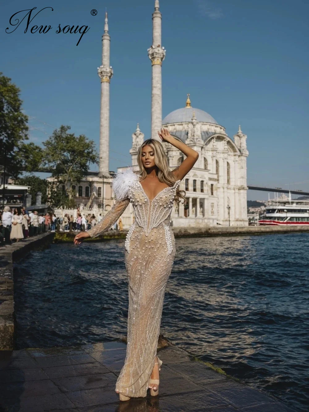 Vestidos de noite elegantes de um ombro, Pérolas de praia formais, Vestidos de coquetel, Vestidos de noite