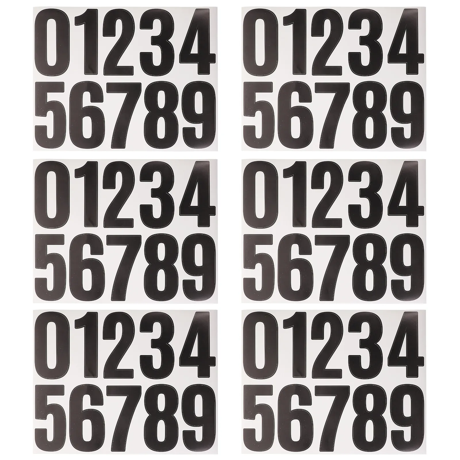 

6 Sheets Large Adhesive Numbers Stickers for Garbage Bins Mailbox Porch Pillars Street Number Signs Outdoor Use DIY Number