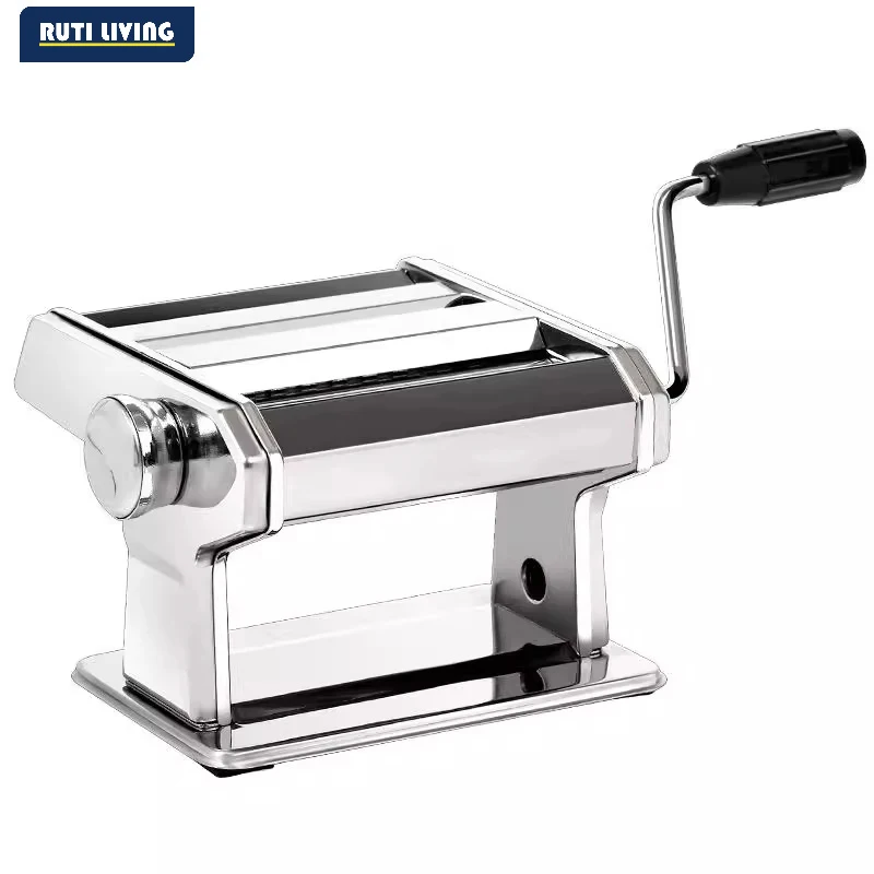 RUTI Portable Hand Crank Noodle Machine Stainless Steel Dough Roller Pasta Maker Househould Kitchen Small