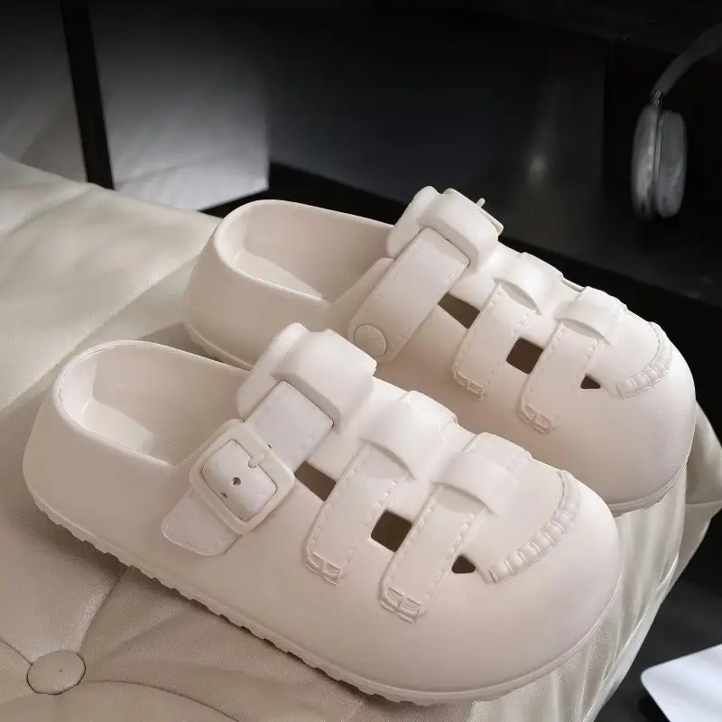 قباقيب ملابس خارجية أنيقة للنساء، شباشب صيفية جديدة ذات نعل سميك، أحذية نسائية للارتداء الخارجي، غير قابلة للانزلاق للاستخدام المنزلي