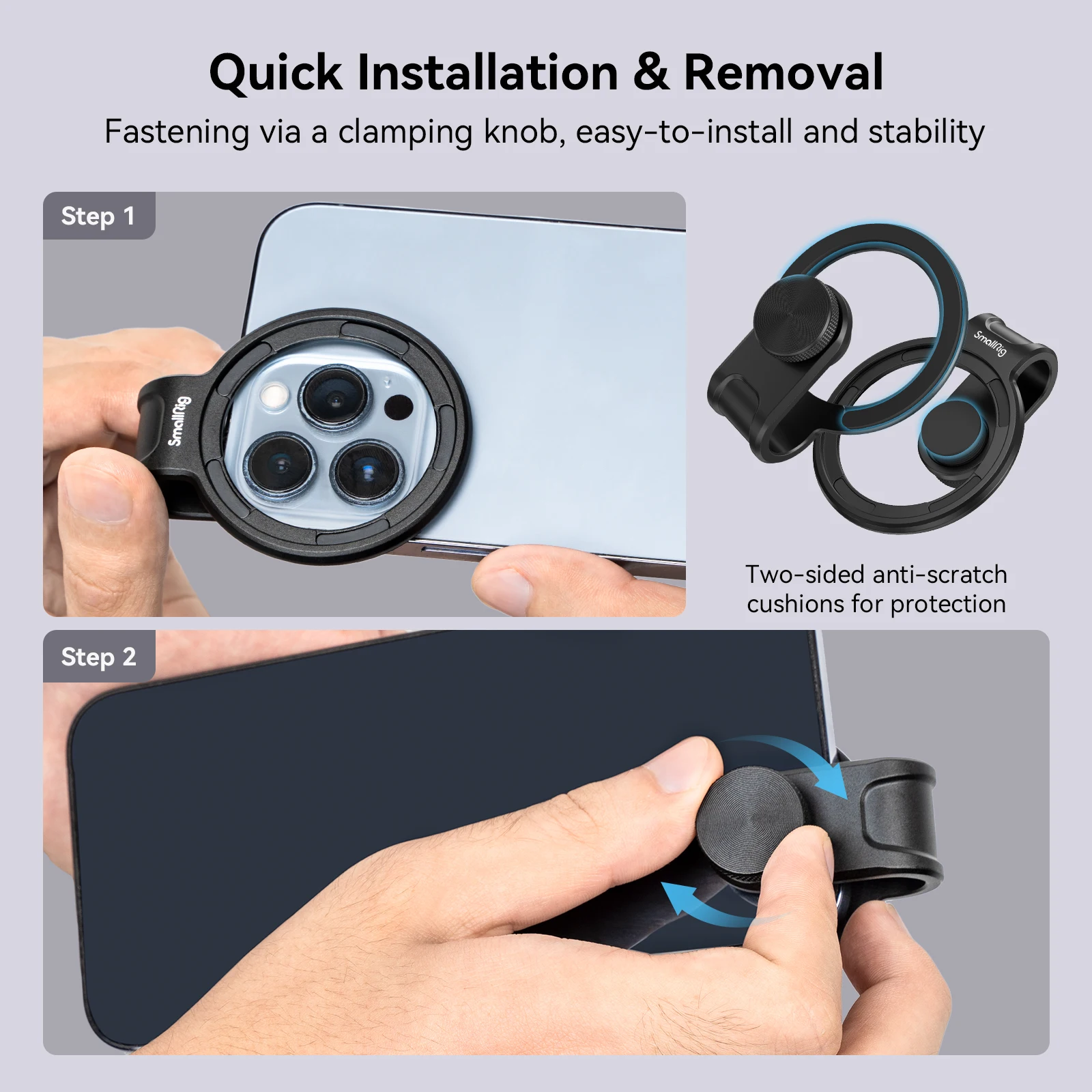 SmallRig Universal 52mm Attachable Filter Adapter Ring for Common Phone Universal Filter Adapter Ring Easy Install and Removal