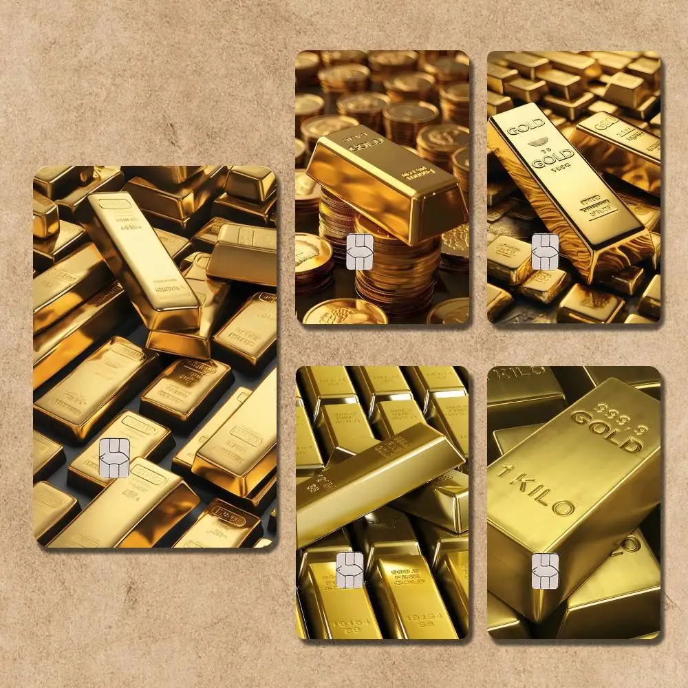

Money Gold Art Card Stickers Credit Visa Debit Bank Charge Card Bus Metro Waterproof Sticker Decal Decoration