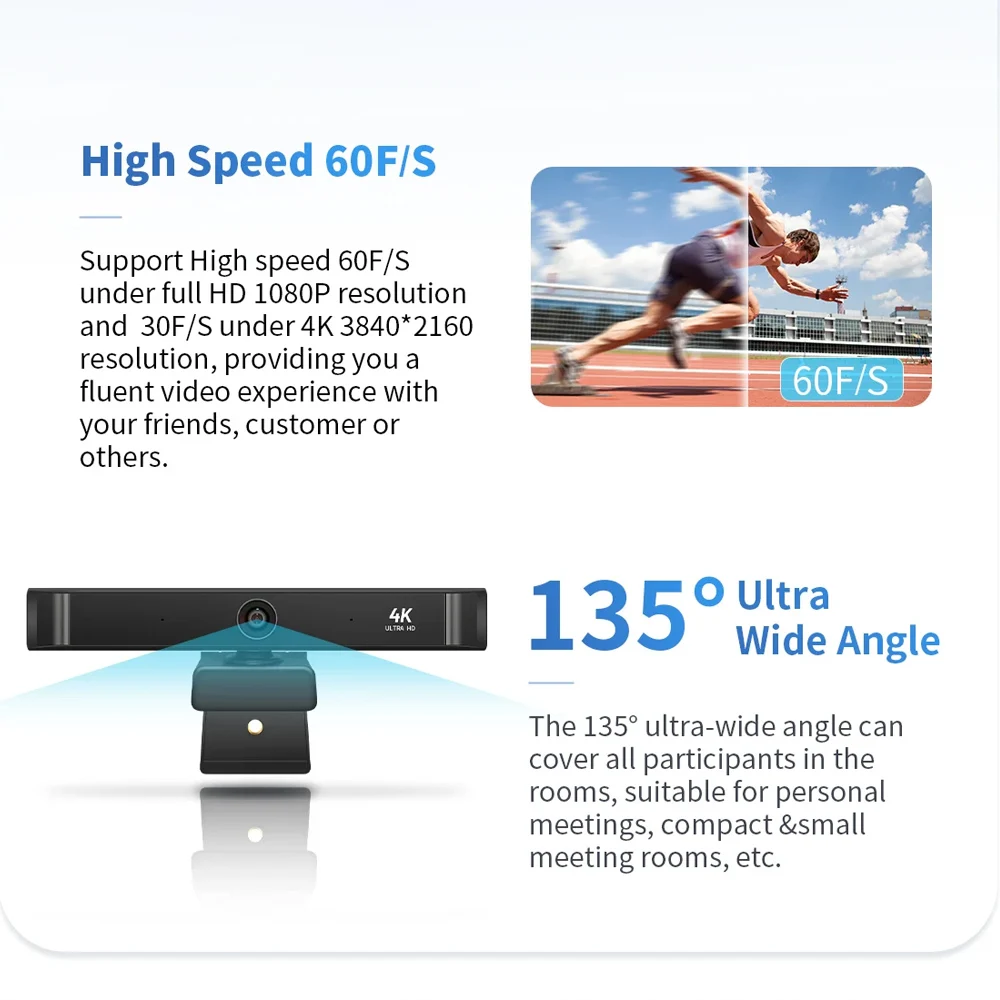 4K UHD 60fps 10x Zoom Autofocus USB Webcam Voor Videoconferentie Online Onderwijs Boardcast Digitale Camera webcam