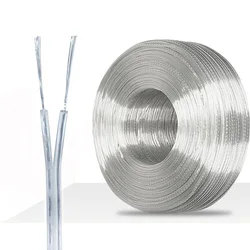 28/26/24/22/20/18AWG 2 Core Copper Wire Transparent Parallel Cable DC Power Flat Line 1A 2A 3A 5A 7A for LED Light Strip