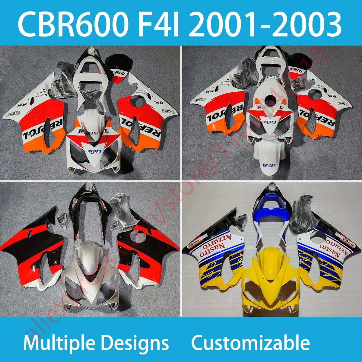 

For Honda CBR600 F4I 2001 2002 2003 Fairing Bodywork Kit CBR 600F4I 01 02 03 OEM Style Motorcycle Fairings