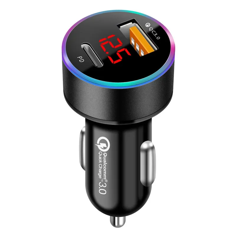 Dual USB Digital Display Car Charger 5V3.1A Display Car Charging Cross-Border E-Commerce New Fast Charging Car Charging LED