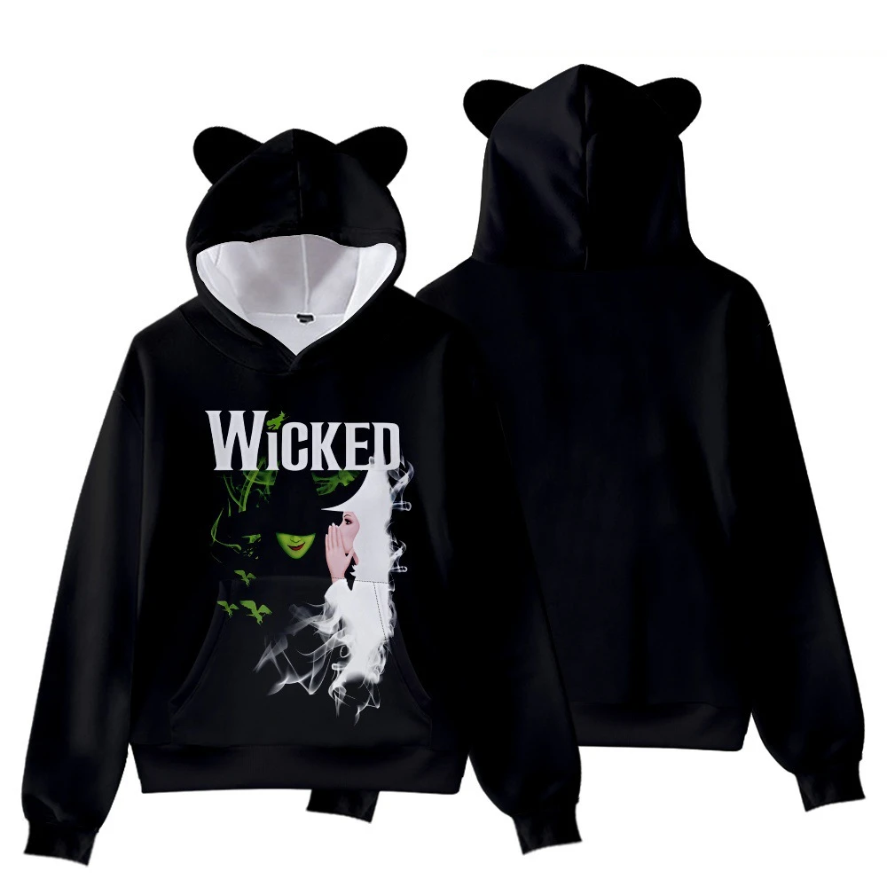 Movie Musical Wicked Cosplay Costume Disguise Hoodies Adult Kids Pullover Halloween Carnival Party Performance Clothes Role Play