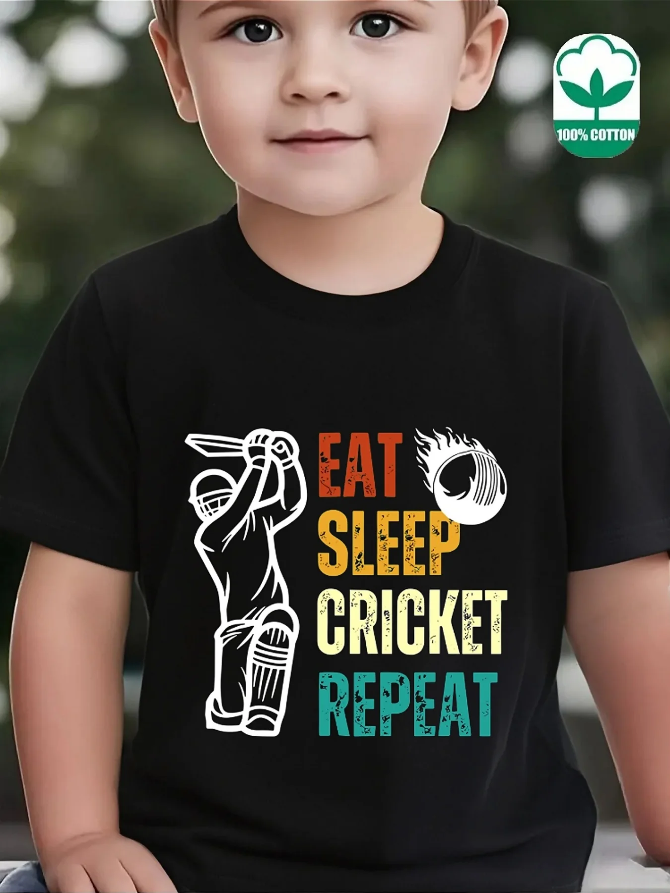 Cute Cricket Sports Letter Print Family Matching T Shirt Boys Girls Tee Parent Child Casual Top Mom Dad Kids Summer Daily Wear