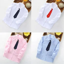 Toddler Teen Clothes School Uniform Boys Bow Tie Shirts Long Sleeve Shirt For Kids Boys Children's Costume 4 6 8 10 12 14 Years