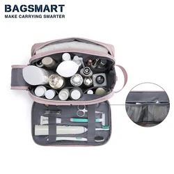 BAGSMART borsa da toilette da donna borsa da viaggio per trucco cosmetico Set Dopp da uomo borsa da barba impermeabile per accessori da toeletta