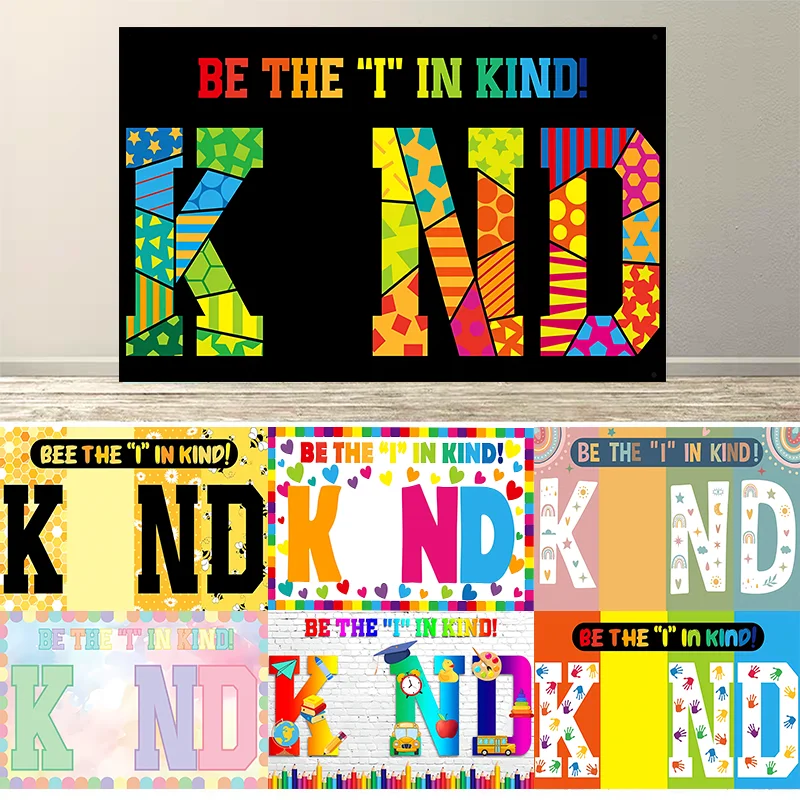 

Back to School Classroom Decorations Colorful Positive Saying Banner Welcome Classroom Backdrop Be the Kind Props Wall Decor
