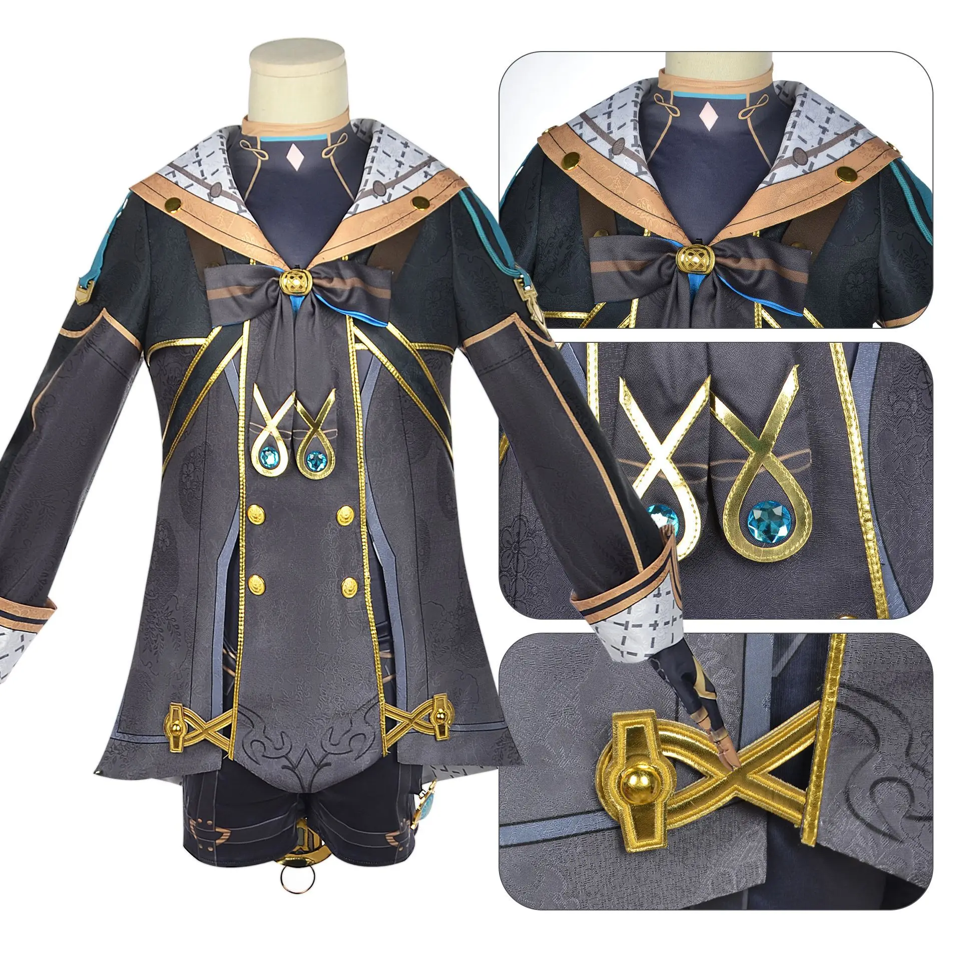 Genshinimpact Freminet Cosplay Costume Magician Uniform Suit Outfits Anime Game Game Freminet Costumes for Halloween Party