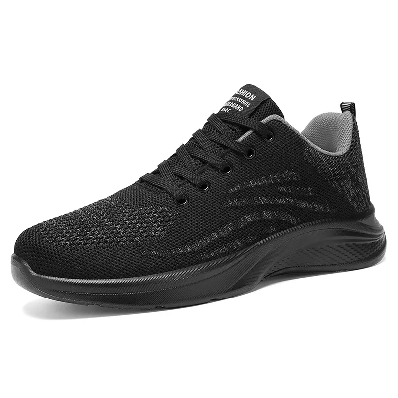 Men's Wide Walking Shoes Lightweight Slip on Casual Sneakers Mesh Weave Breathable Elastic Wide Athletic Shoes Lace-Up Sports