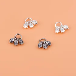 S925 sterling silver flower buds small pendant handmade DIY making ring bracelet necklace material jewelry accessories