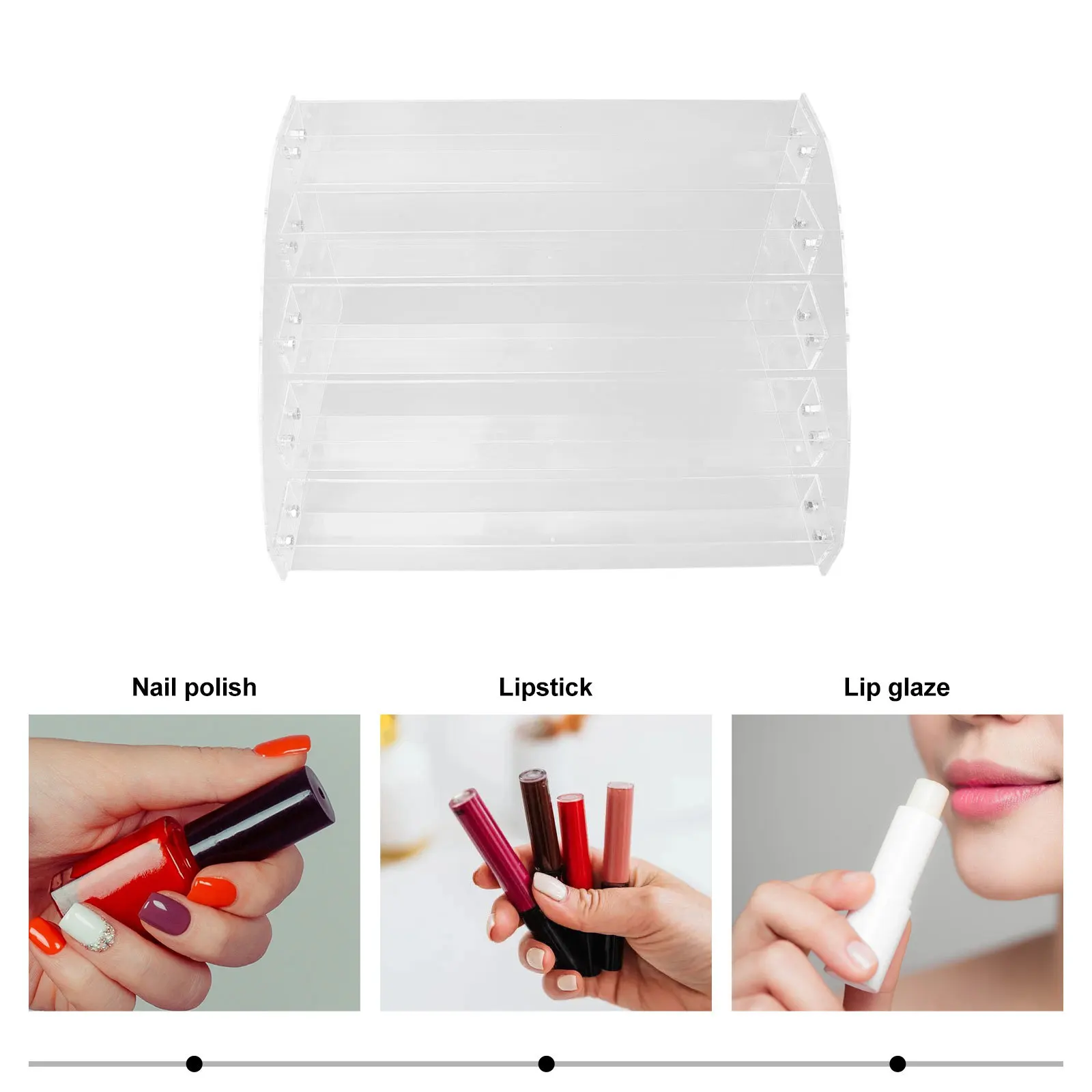 

1Pcs Makeup Storage Rack Acrylic Multi-Function Organizing Holder Five-Level Nail Polish Display Stand for Home Beauty