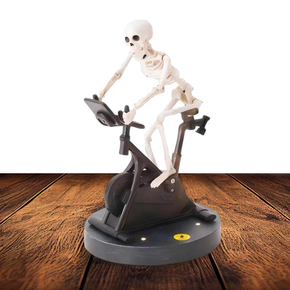 Resin Halloween Skeleton Decor Skeletons Statue Skeleton Riding An Exercise Bike Home Decor