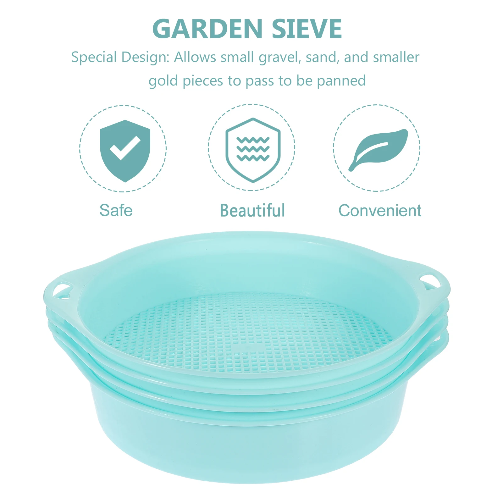 

4 Pcs Plastic Mesh Sieve Soil Sifter Tool Strainers for Garden Tools Potting Gardening