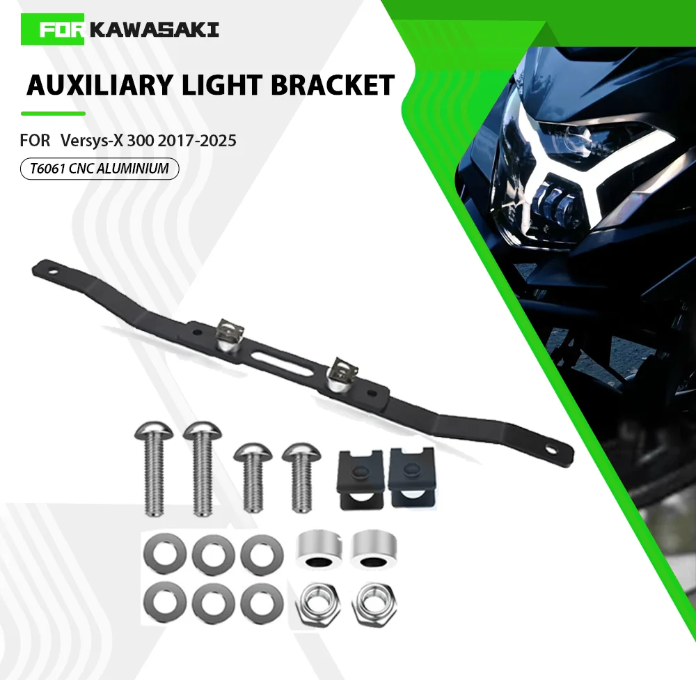 

For Kawasaki Versys-X 300 2017-2023 2024 2025 Motorcycle Auxiliary Light Bracket Fog Lights Spotlight Bracket Holder Versys X