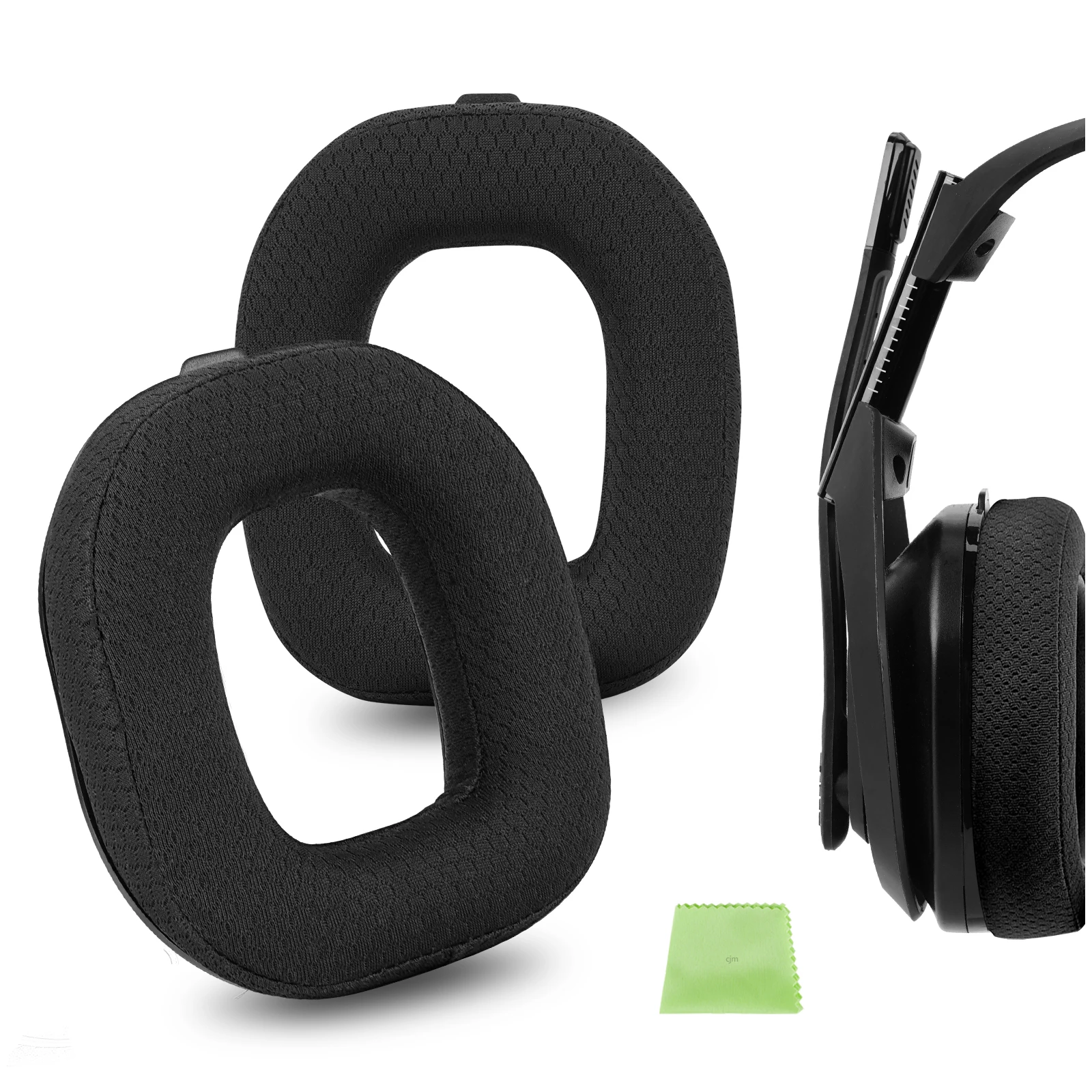 Geekria Comfort Mesh Fabric Replacement Ear Pads for Astro A40 TR Headphones Ear Cushions, Headset Earpads