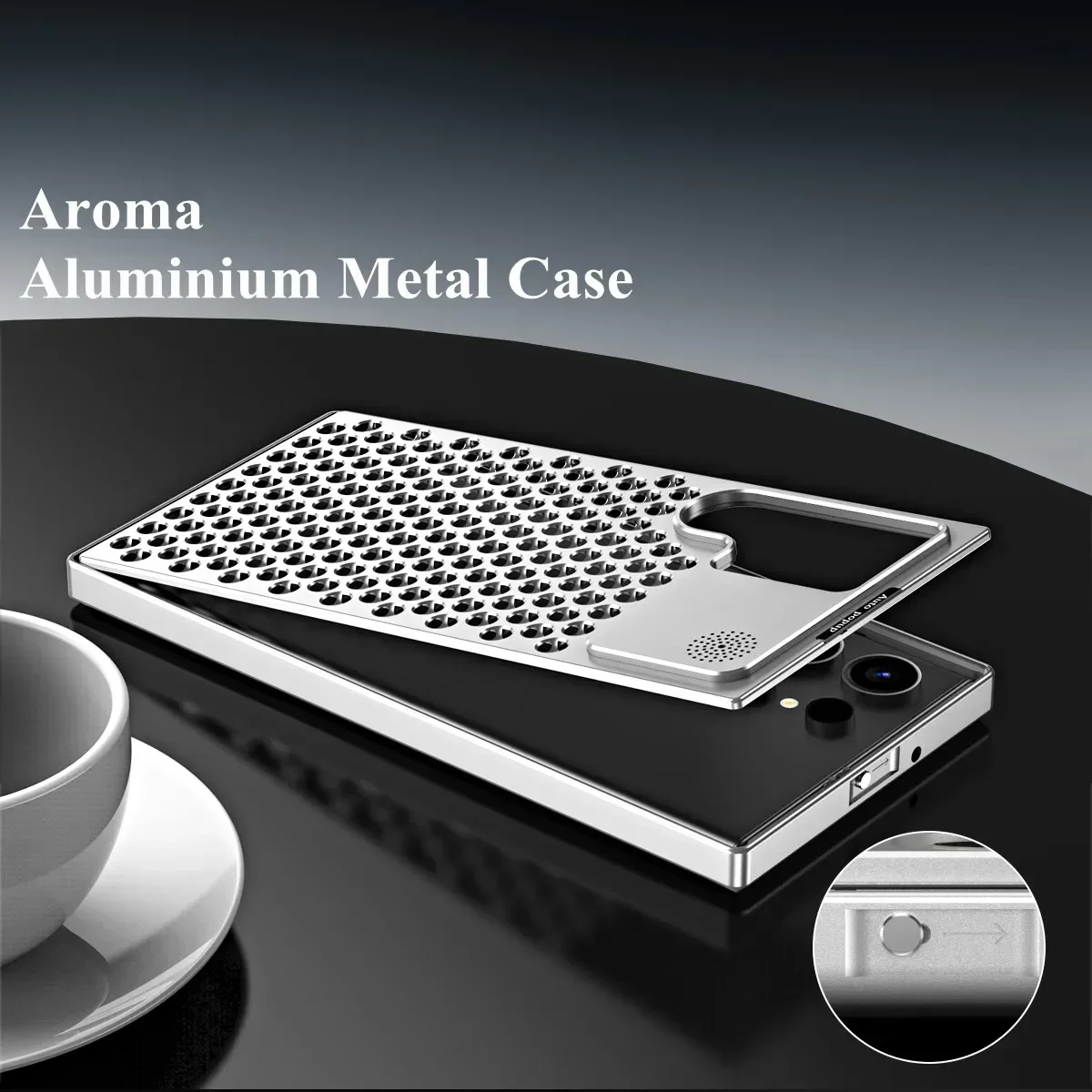 

Heat Dissipation Metal Case For Samsung Galaxy S22 Ultra S23 Ultra S24 Plus Aroma Diffuser Aluminium Alloy Spring Phone Cases