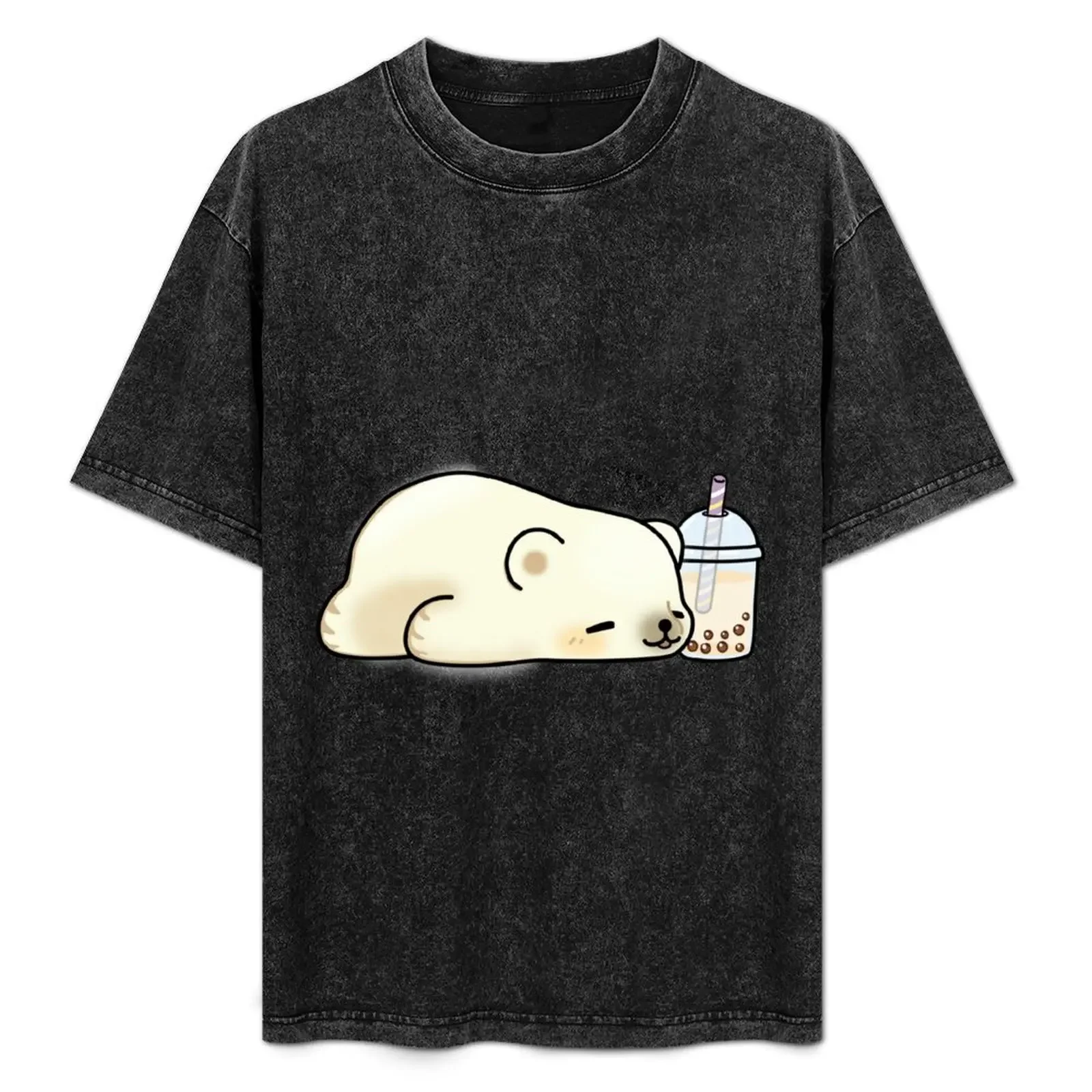 

Little Polar Bear Chilling with it's Boba Tea T-Shirt graphics summer tops basketball graphic tees men clothings