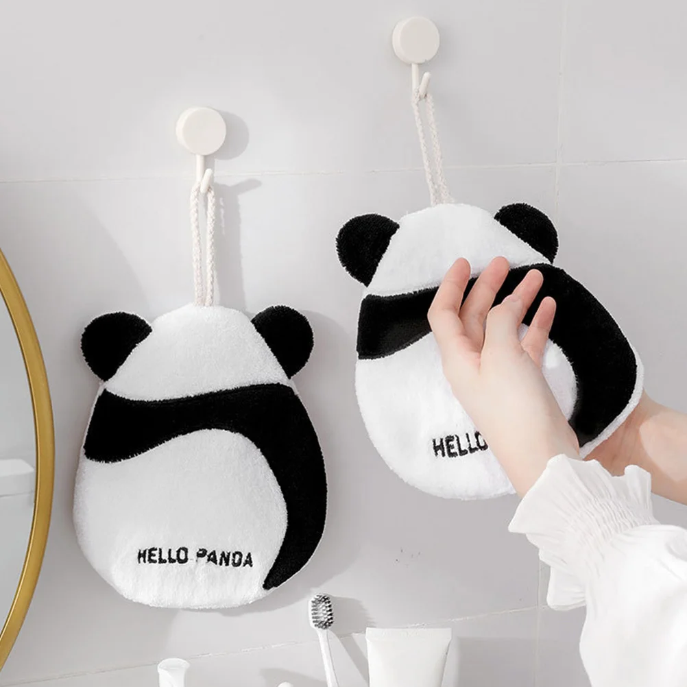 2pcs Coral Fleece Hand Towel Cute Cartoon Design Super Absorbent Fast Drying Bathroom Kitchen Towels Home Use Water Absorbing