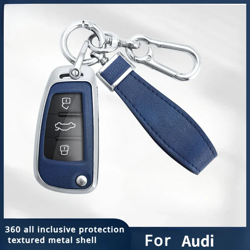 

For Audi C5 C6 R8 A1 A3 A4 A5 A6 A7 Q3 Q5 Q7 S6 B6 B7 B8 8P 8V 8L TT RS RS3 S3 Alloy Car Remote Key Case Cover Car Accessories