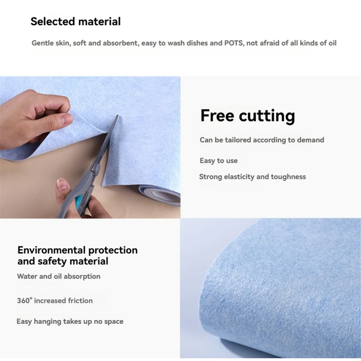 NEW Kitchen Cleaning Cloth Washable & Reusable 25 X 200 cm Lint-Free High Water and Dirt Absorption for Kitchen Bathroom