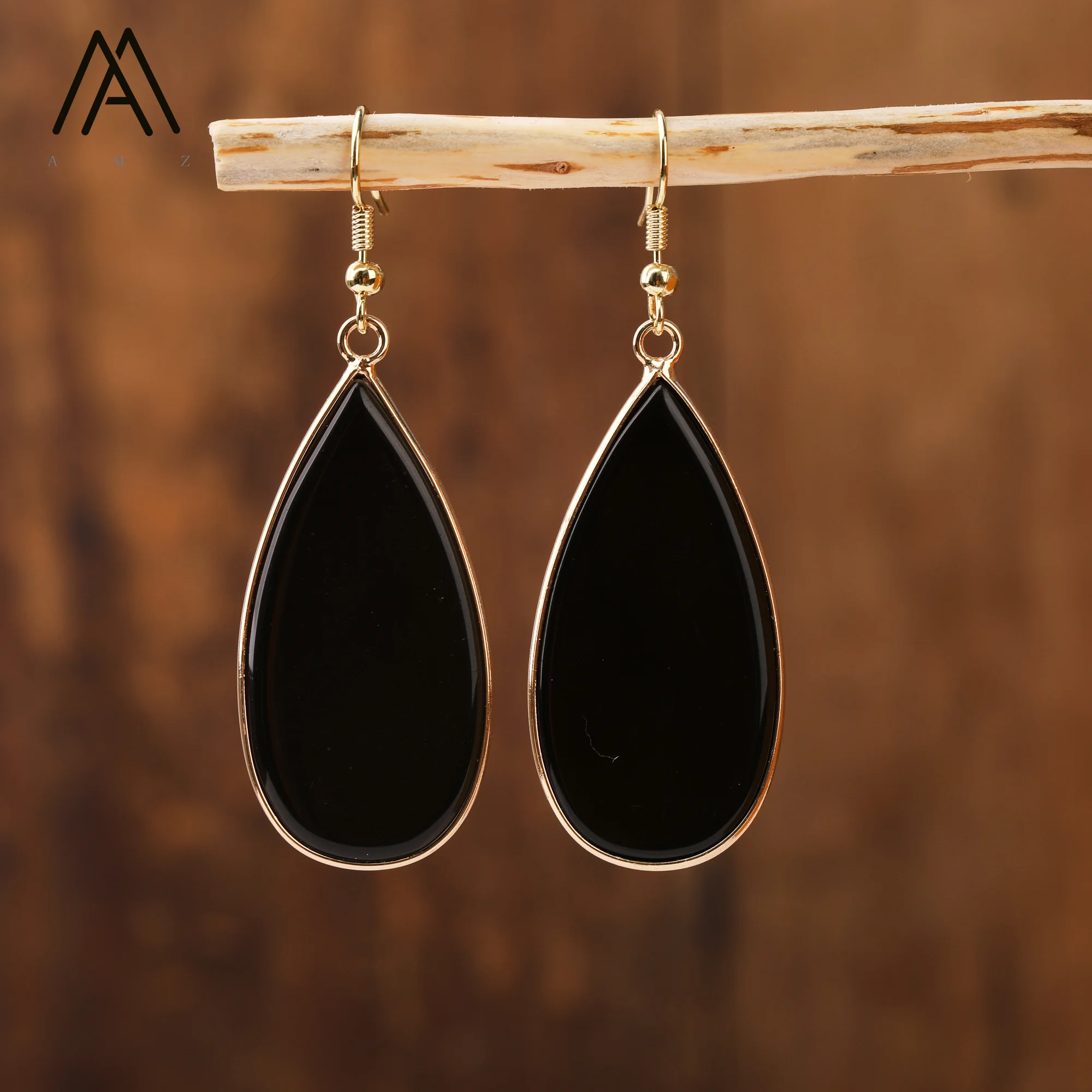 Fashion Teardrop Earrings Healing Natural Stone Crystal Women Earring Gift to Ladies