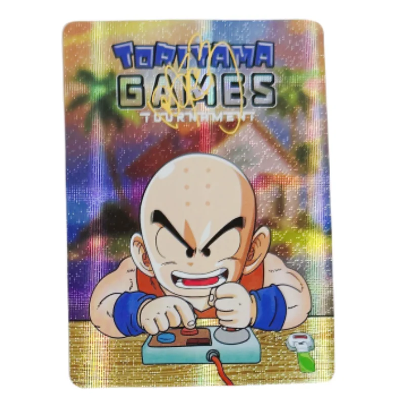 4Pcs/Set Dragon Ball Cards Son Goku Krillin Arare Video Game Anime Characters Collection Color Flash Self Made Cards Toy Gifts