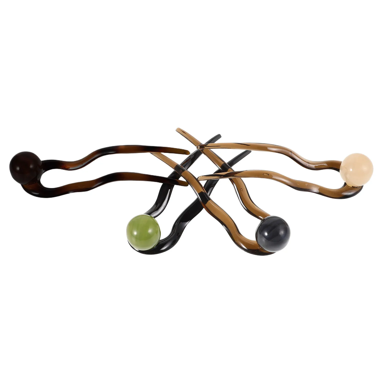 

4Pcs Vintage U Shaped Hairpins for Women Elegant Pearl Accent Chignon Updo Hair Styling Accessories in Caramel Dark Gray Beige