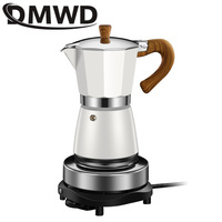 110V/220V Vintage Wooden Handle Espresso Maker Moka Pot 300ml With Electric Furnace Classic Italian Cafe Tool Mocha Coffee Maker