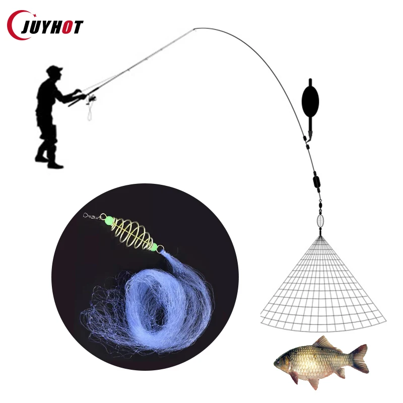 Fishing Net Trap Mesh Luminous Bead Netting Sea Fish Nets Fishing Gear Copper Shoals Cast Gill Feeders Fishing Tool Tackle