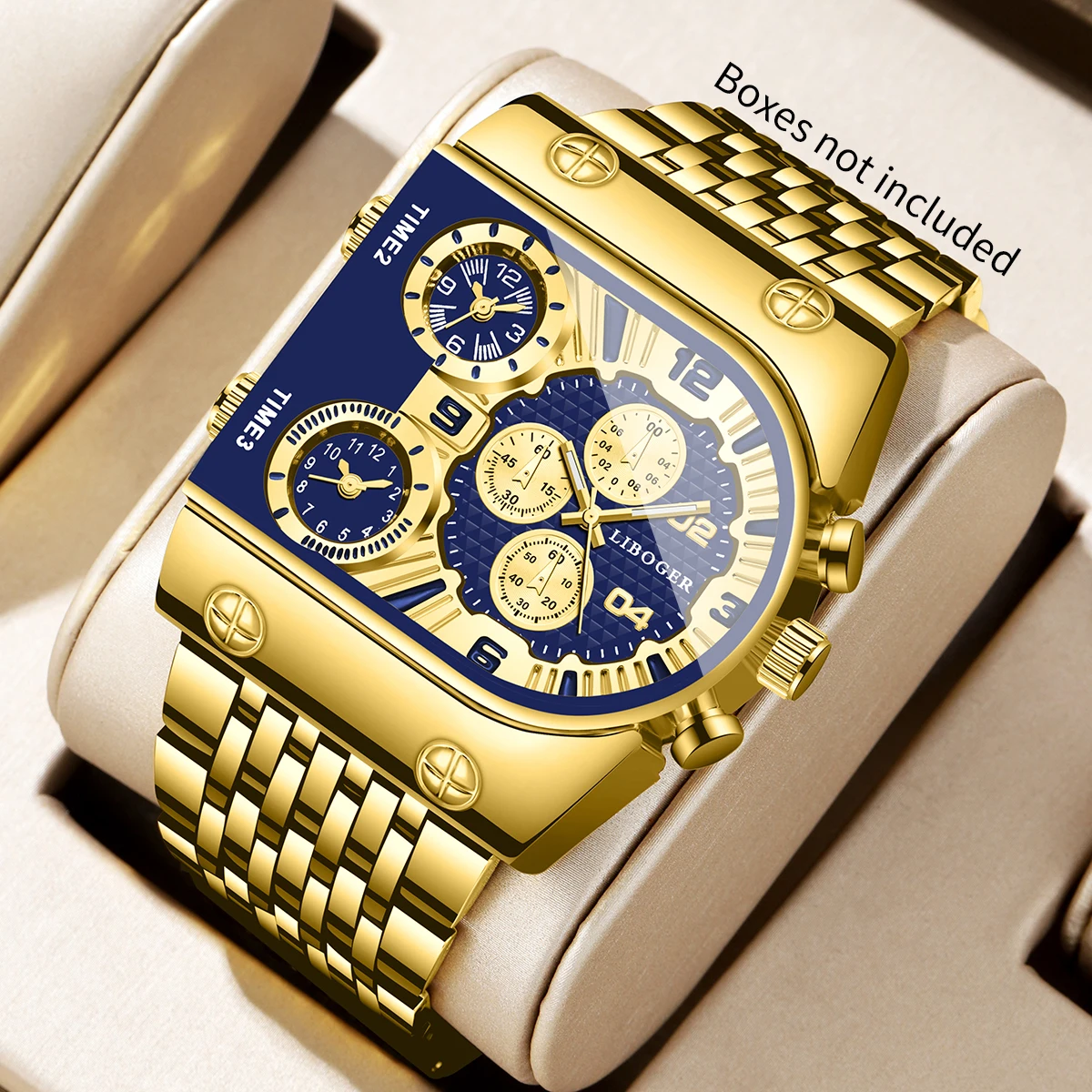 Luxury Watch Organizer For Men - Luxury Multi Time Square Men Quartz