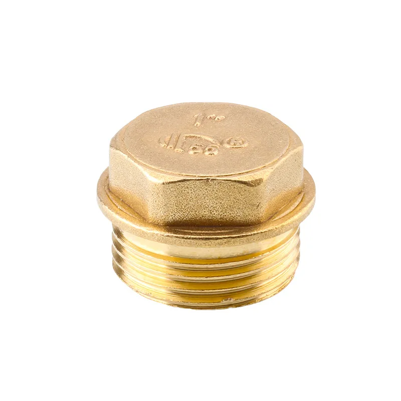 1/2'' Inch Solid Brass Pipe Cap, Full Copper Internal External Threaded Plug for High Pressure Plumbing