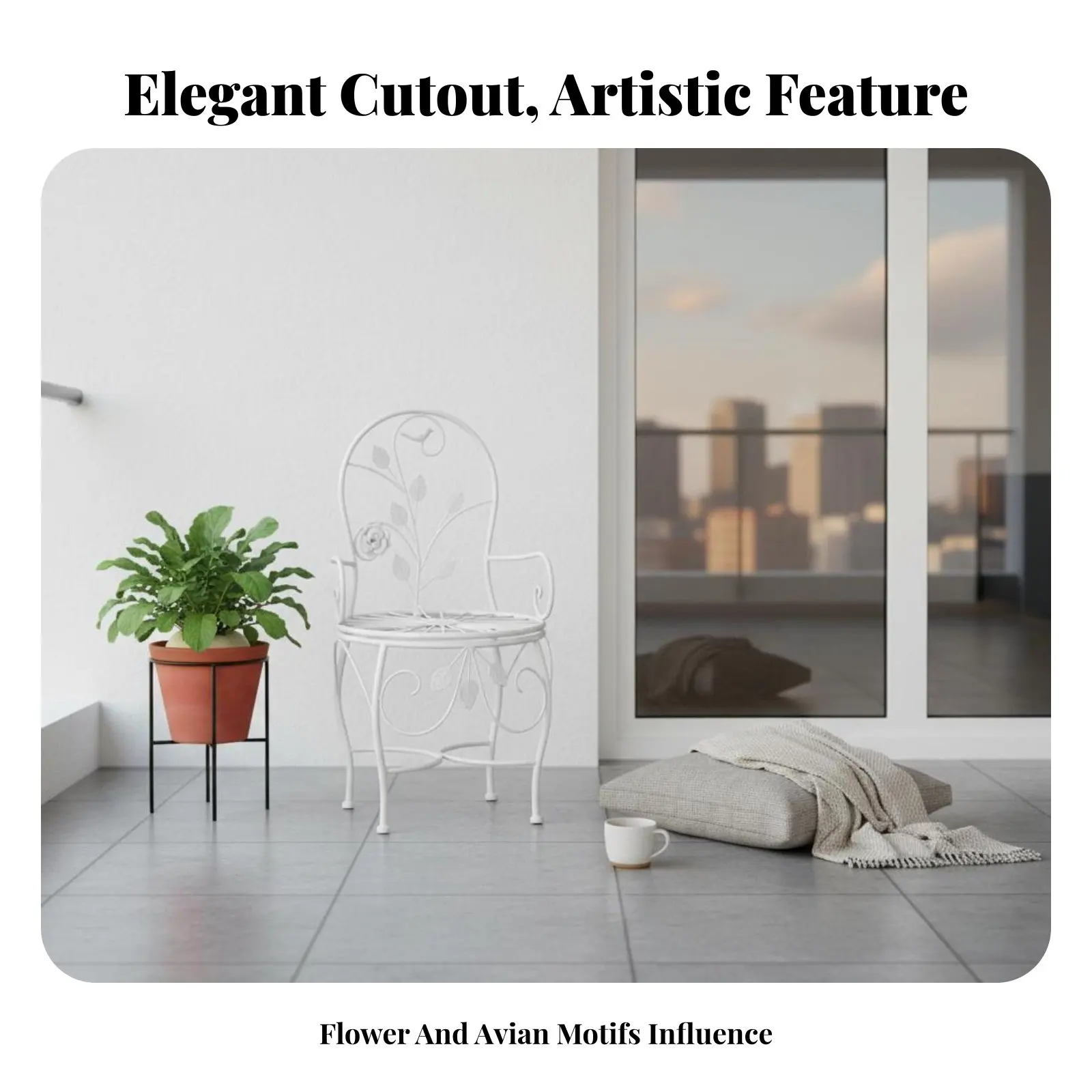 

Элегантная напольная подставка-табурет для растений с резным декором для использования в помещении и на улице