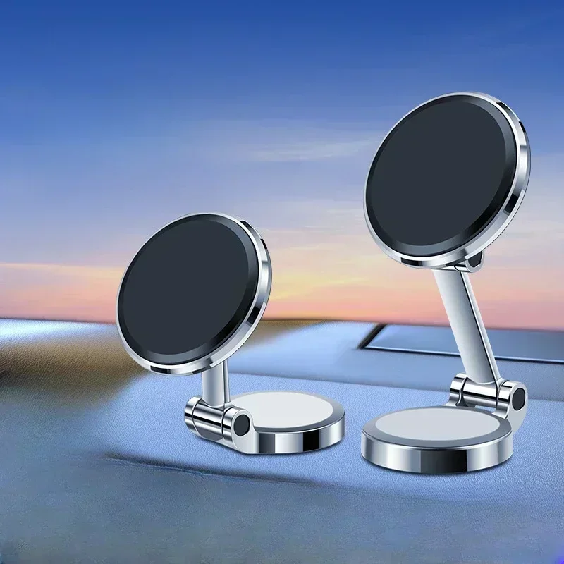 

GEFENSI Магнитный автомобильный держатель для мобильного телефона, металлическая подставка для авто, регулируемое вращение на 360 градусов, складная поддержка GPS, автомобильные аксессуары