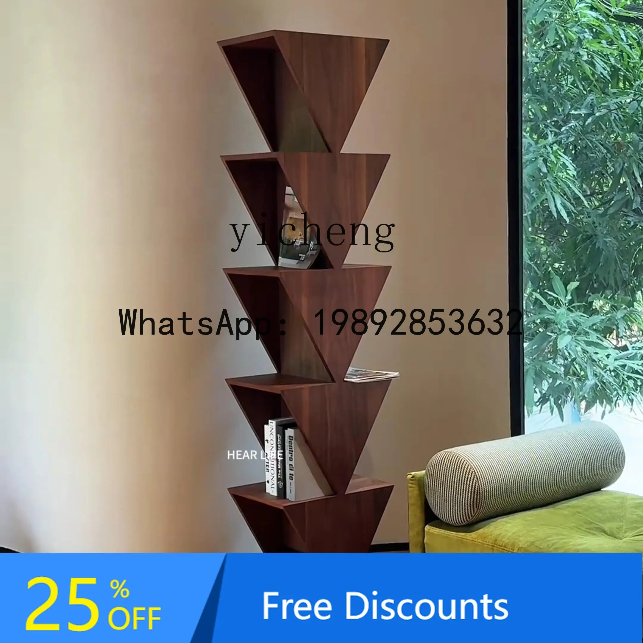 antique triangular bookshelf shelf creative living room storage bookshelf small apartment home decoration accessories
