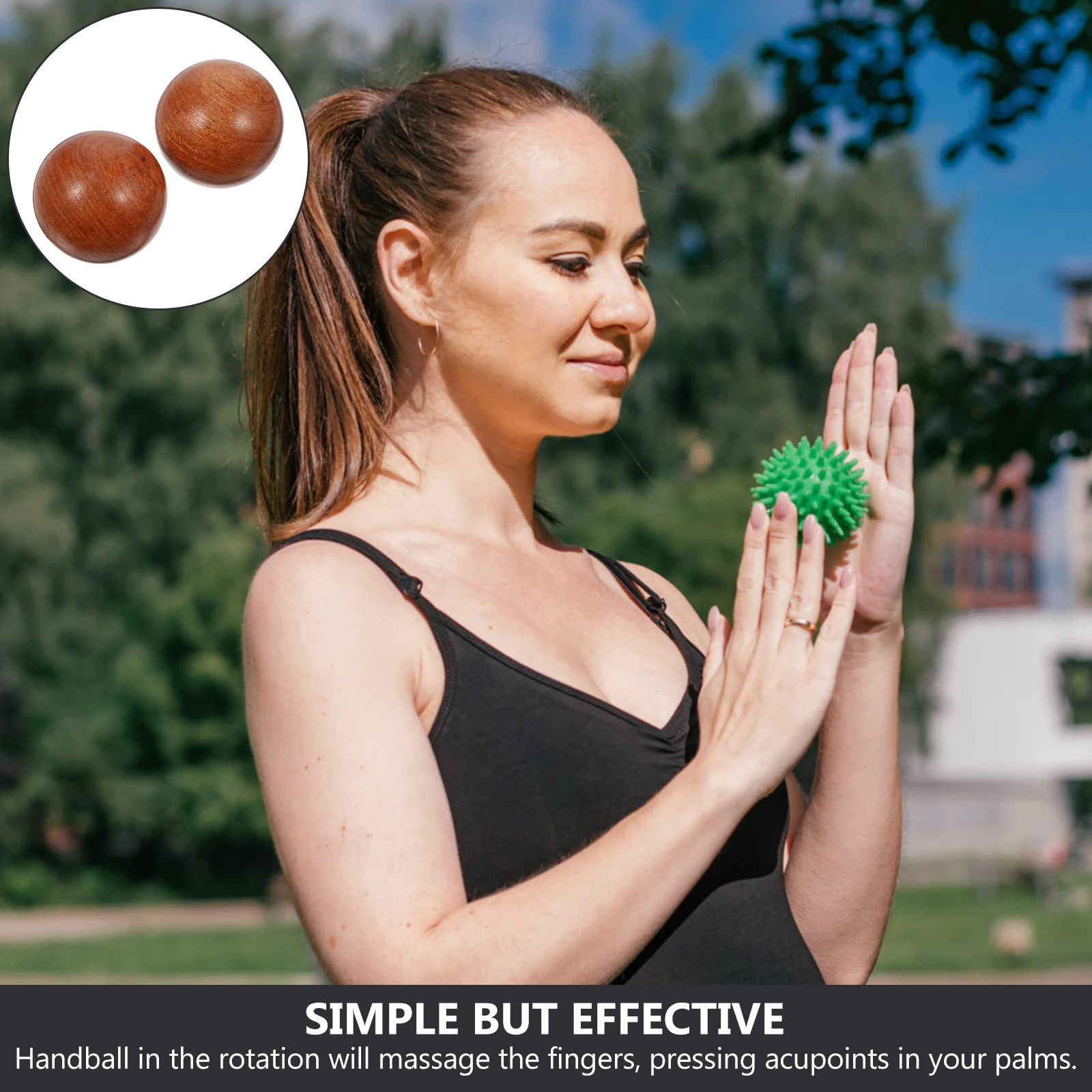 

Red Massage Balls Wooden Spheres Stress Relief Adult Therapy Presents H Fitness Entertainment Small
