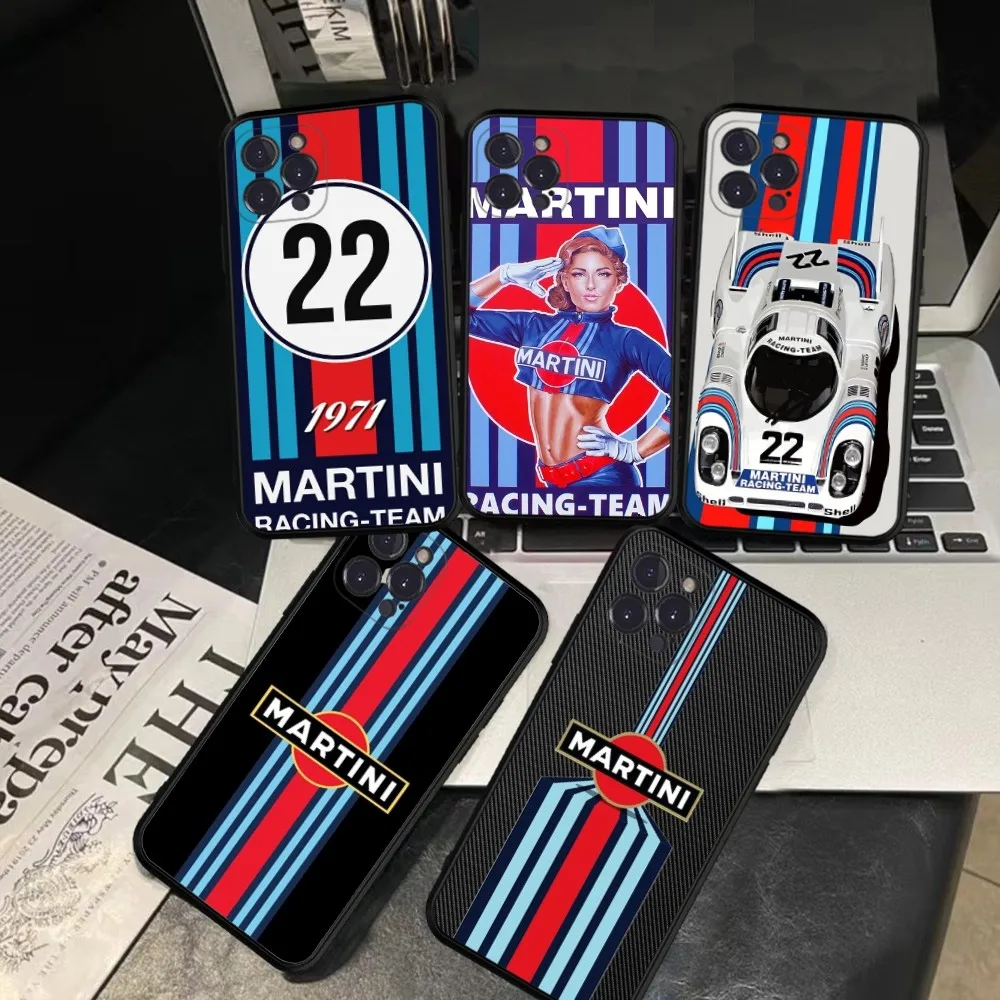 

Racing Martini Phone Case Silicone Soft For Iphone 15 14 13 12 11 Pro Mini XS MAX 8 7 6 Plus X XS XR Cover