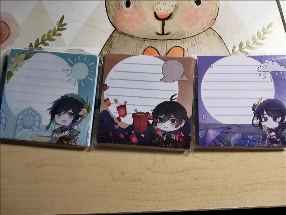 Jeu Impact Cute Sticky Note, Raiden Shogun Memo Pads, Venti Note Paper Notebook, Cosplay Zhongmovies, Barbatos Notepad, Staacquersing