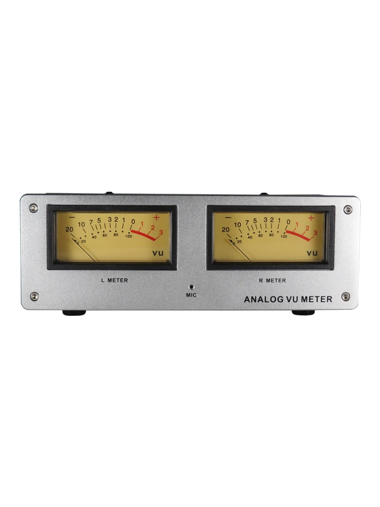 MIC-73 Voice-controlled Square VU Meter Head Level Meter Finished Machine Aluminum Alloy Panel LED Warm Backlight Free Wiring