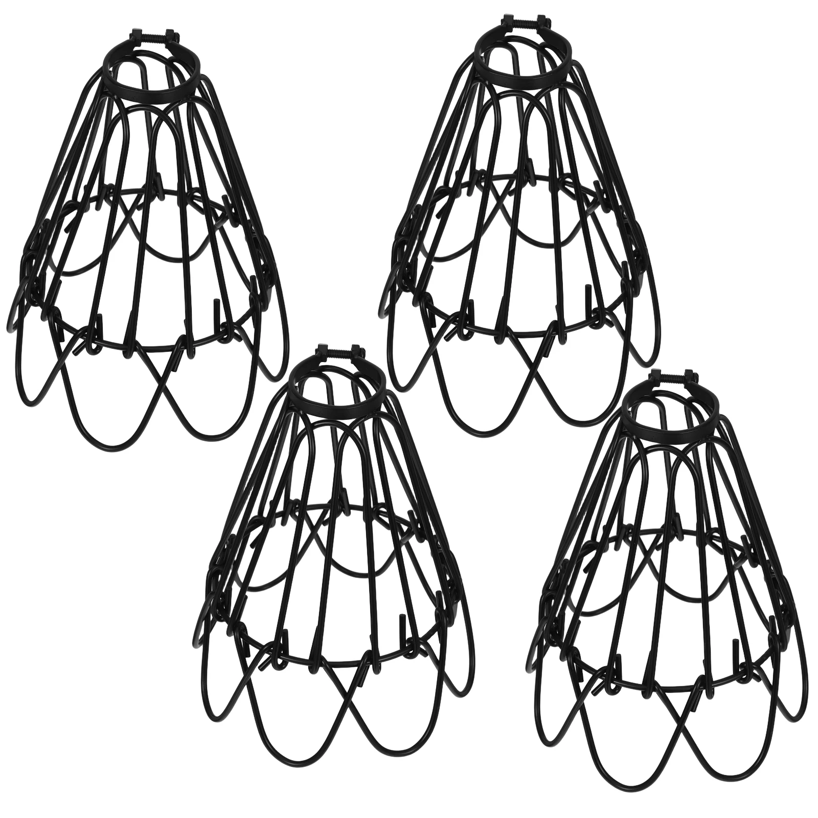 

4 pcs Iron Chandelier Lampshade Lampshade Vintage Chandelier Pendant Light Cage Guard Rustic Decor Home Lighting Accessories
