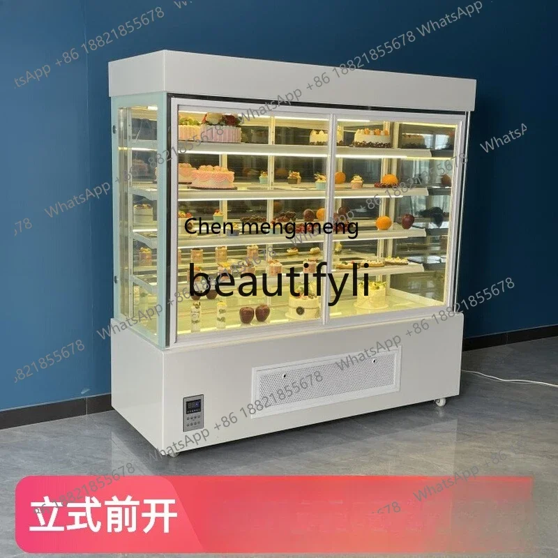 AB02  Vertical, front door fruit crisper, refrigerated display, right angle freezer