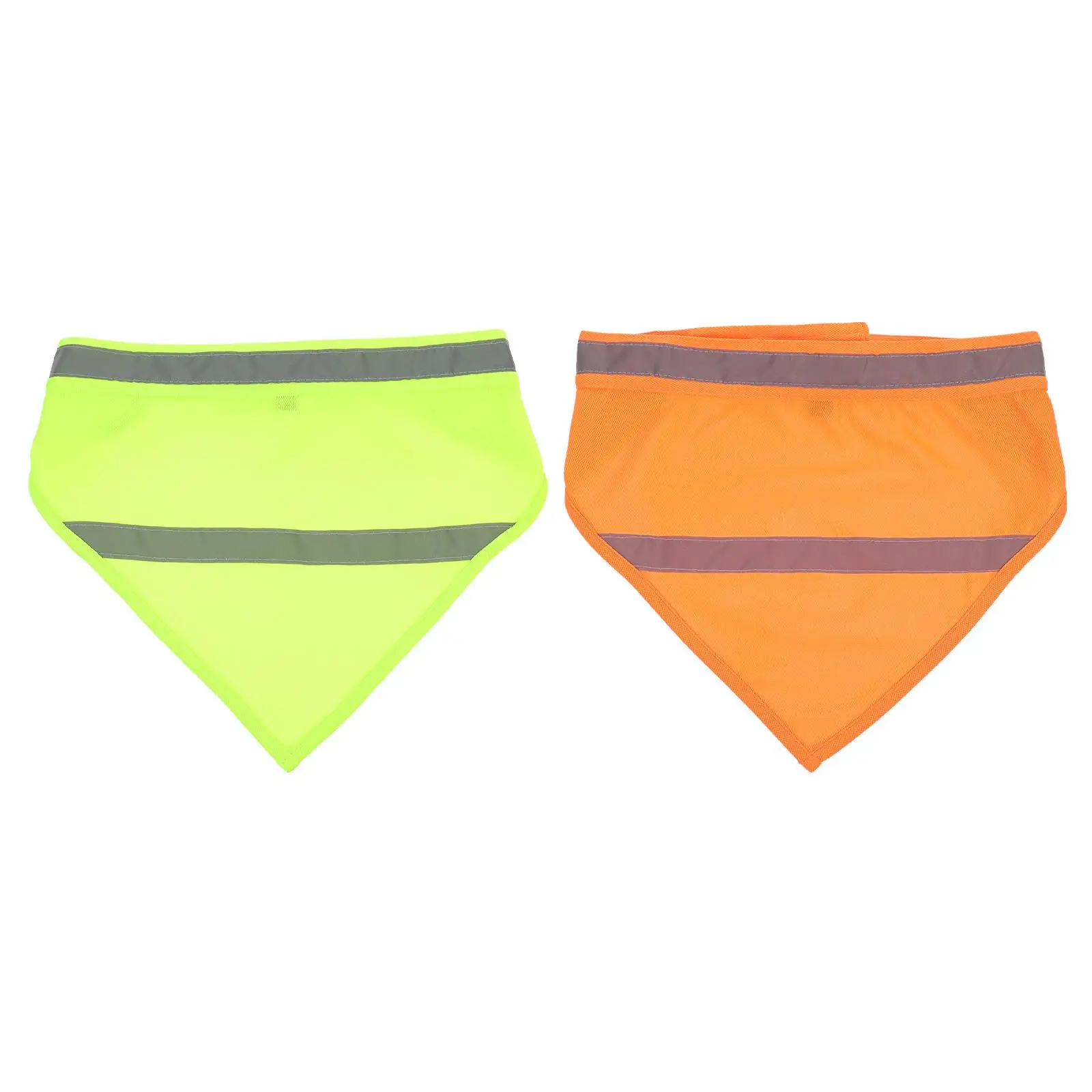 

2Pcs Pet Reflective Bandana Fluorescent Dog Scarf Polyester Safety Vest High Visibility Adjustable Dog Bib Orange Pet