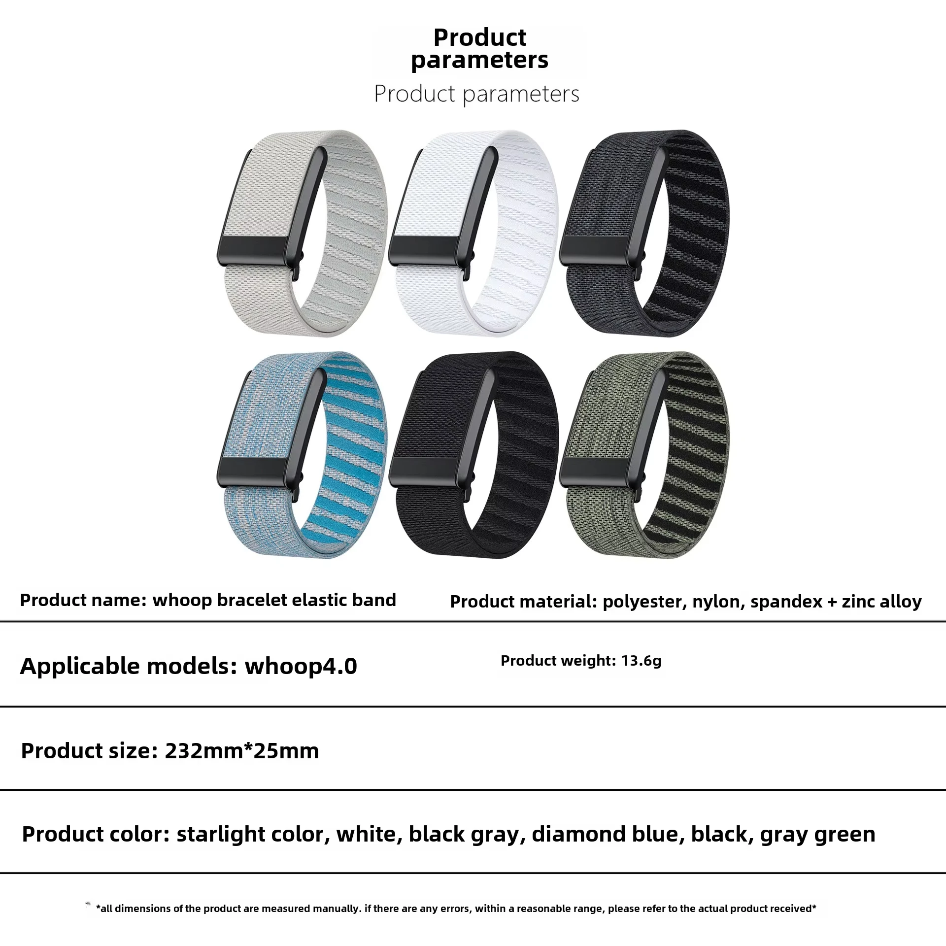 Fitness Tracking Strap Band Replacement Compatible with Whoop 4.0 Odor Resistant Adjustable Breathable Band