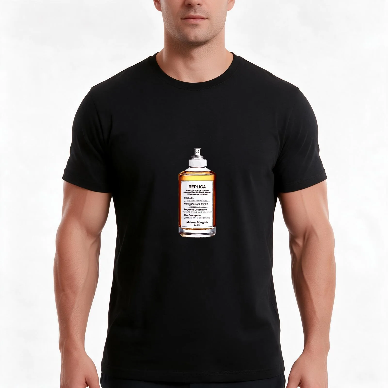 Replica: By the Fireplace T-Shirt, Summer Casual Cotton Tee, Oversized Streetwear Tops, Vintage Graphic Print, Unisex Men Women